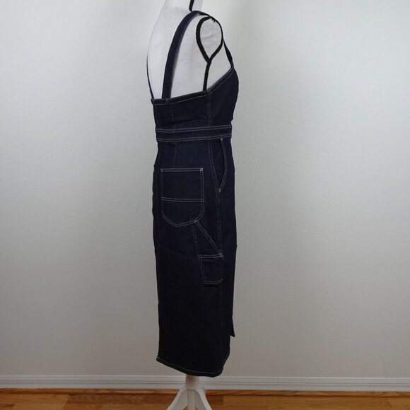 Lee Jeans Women's Overall Dress Blue Size S Denim Jumper Midi Preppy Schoolgirl - Picture 7 of 11